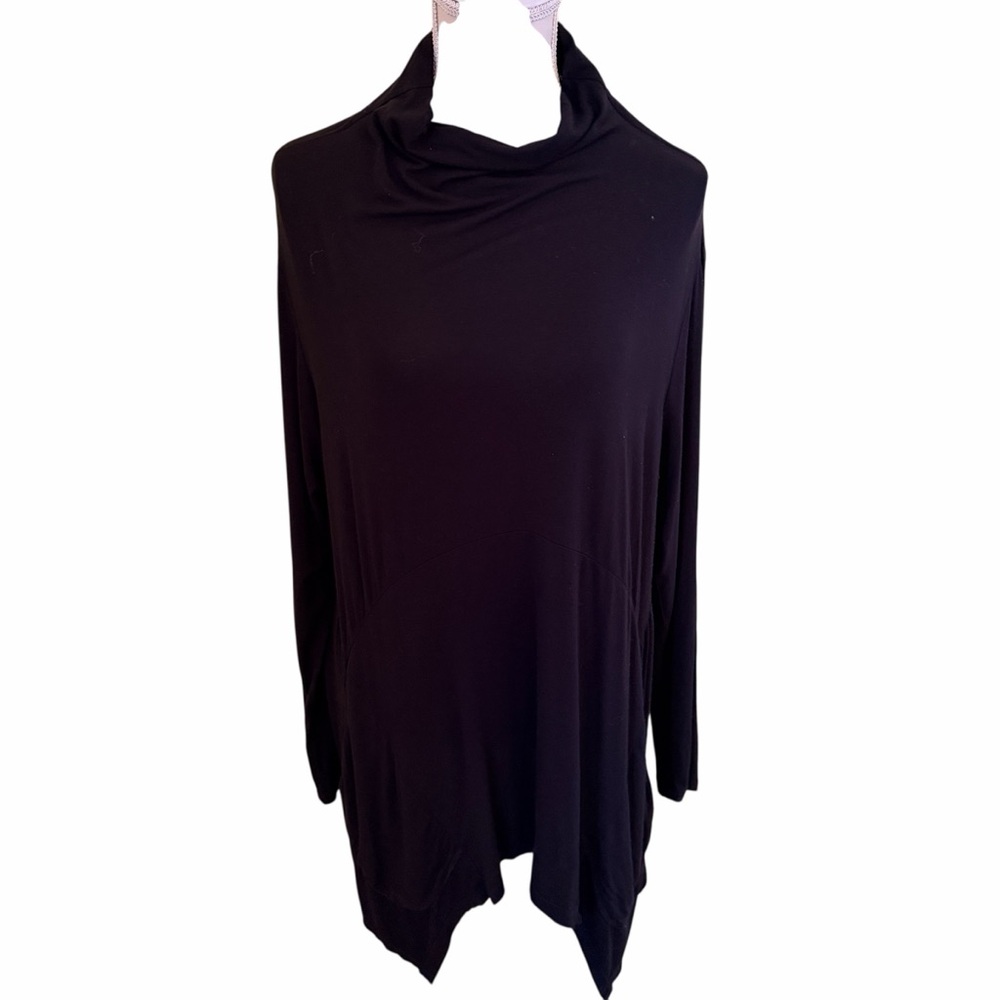 Alembika Black Jersey Knit Asymmetrical Cowl Neck Tunic 4(12-14)